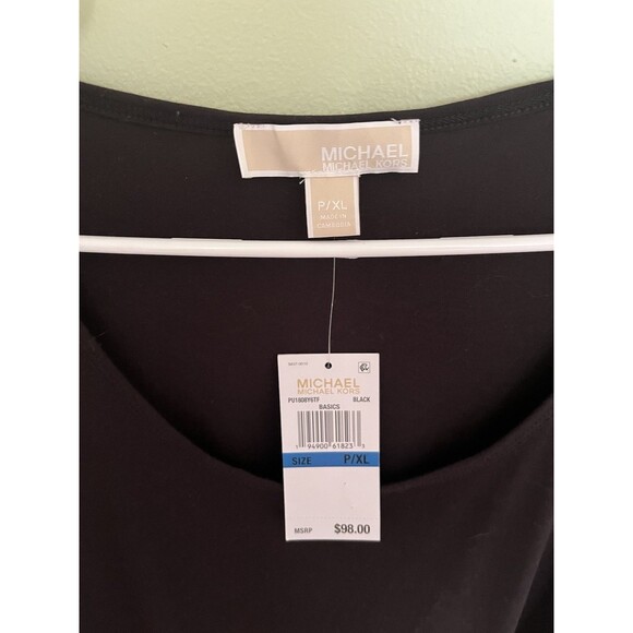 Michael Kors Black Sporty Logo Midi Cotton Sleeveless Sundress Dress Size P/XL - Picture 3 of 6